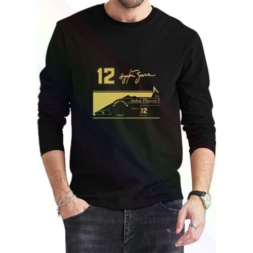 Ayrton Senna Jps Tribute 12 Signature Logo T-Shirt 2021 Newest Summer Mens Long Sleeve Popular Tees Shirt Tops Novel Unisex