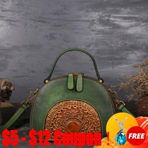 CGA Retro Genuine Leather Women Tote Bag 2021 New Luxury Handbag First Layer Cowhide Embossed Female Shoulder & Crossbody Bags