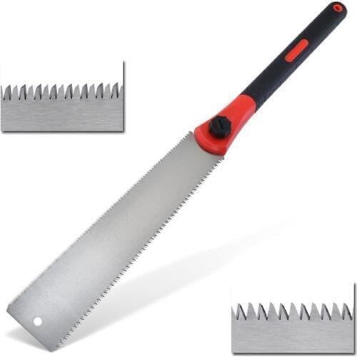 Woodworking Double Sides SK5 Steel Hand Saw Tenon Fine Tooth TPR Handle Garden C63B