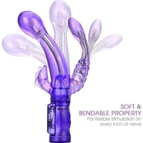 Erotic Double Penetration Dildo Vibrators Bendable Anal Vagina Clitoris Stimulators G Spot Vibrator Adult Sex Toys for Woman