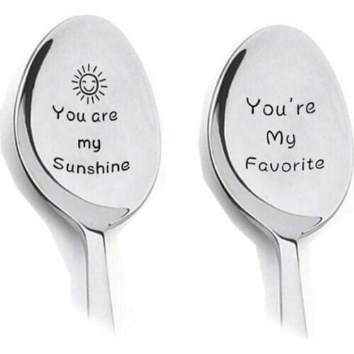 European and American Stainless Steel Coffee Spoon Ice Spoon Soup Spoon Couple Gift Tableware Valentines Day Gift
