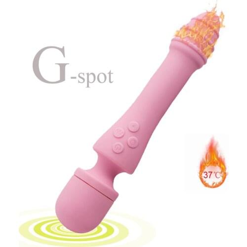 EXVOID Heated Magic Wand Vibrators for Women Clitoris Stimulate Adult Sex Toys For Women G Spot Massager Dildo Vibrator AV Stick