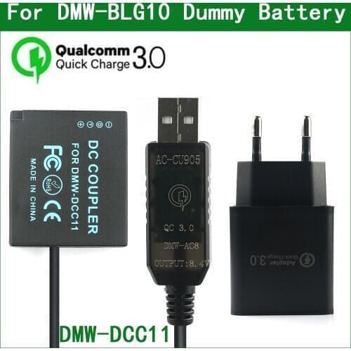 DMW-BLG10 Dummy Battery DMW-DCC11 DC Coupler for Panasonic DC-TZ202 TZ220 LX100M2 GX7MK3 GX7 Mark III GX9 TX2 G100 G110 TZ200