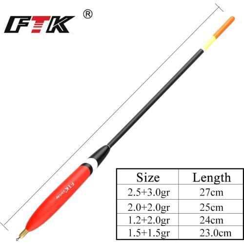 FTK Barguzinsky Fir Float 4PCS/LOT 1.5+1.5gr 1.2+2.0gr 2.0+2.0gr 2.5+3.0gr Bobber Vertical Buoy Mixed Size Float peche accesoire