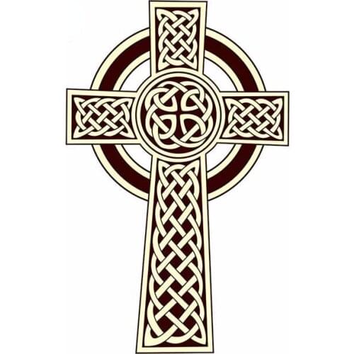 Classic Design Sepia Celtic Cross Motorcycle Car Stickers Waterproof Bumper Surfboard Refrigerator Decal Decoration Kk13*8cm