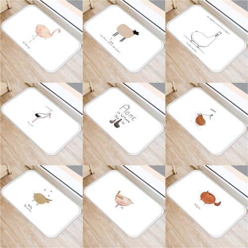 Mat Cartoon Animal Dog Cat Printing Flannel Doormat Rug Carpet 40*60 Modern Funny For Entrance Sbsorb