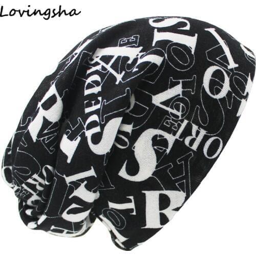 LOVINGSHA Brand Autumn Winter Hats For Women Letter Design Hip-hop Ladies hat Skullies And Beanies Men Hat Unisex HT023