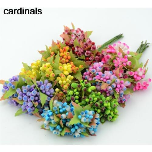 100PCS Mini Dichroic Glass Bud Stamen Artificial Flower Bouquet Wedding Box DIY Decoration Wedding Supplies Flower Accessories