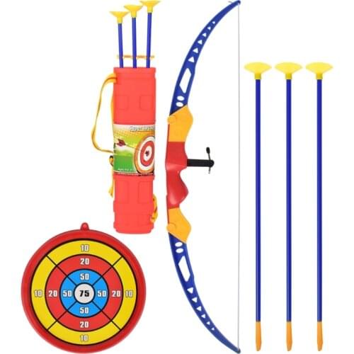 Simulation Bow Arrow Plastic Soft Sucker Arrow with Target Toy Set for Children Kids
