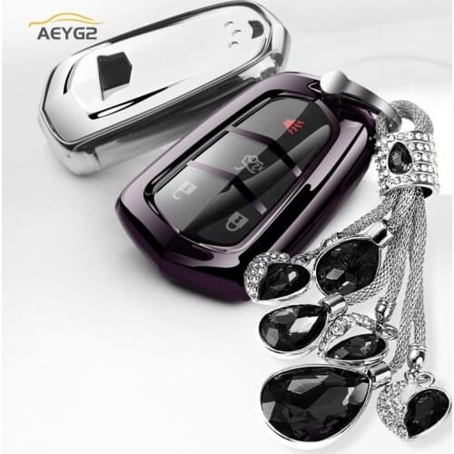 Soft TPU Car Remote Key Cover Case Fob For Cadillac Escalade CTS XTS ATS ATS-L XLS SRX 2015 2016 2017 2018 28T CTS-V CT5 XT5 CT6