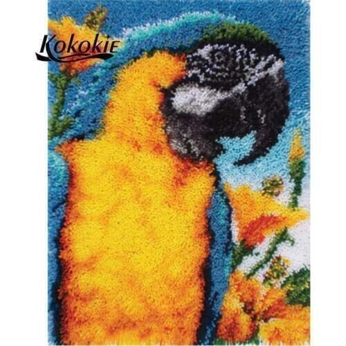 Latch hook rug kits animal large printed canvas yarn carpet diy latch hook rug kits carpet embroidery carpet diy rug home decor