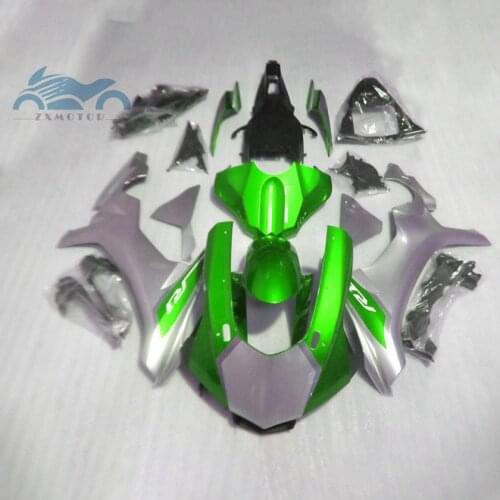 ABS plastic Injection fairing kit fit for YAMAHA 2009-2014 YZF R1 YZFR1 09-14 green silver motorcycle fairings body kits AD29