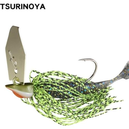 TSURINOYA 11g 14g Spinner Bait Fishing Lure SWIM JIG Buzzbait Chatter Bait Wobbler Isca Artificial Rubber Skirt for Bass Pike