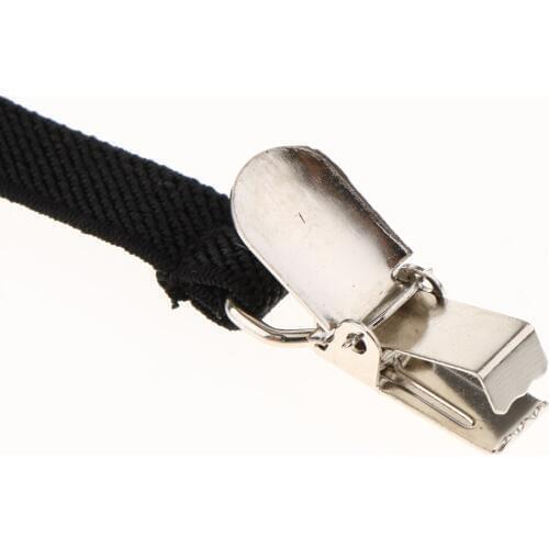 Retro Womens Mens Elastic Suspenders Braces X-Back Skinny Clip-on Black