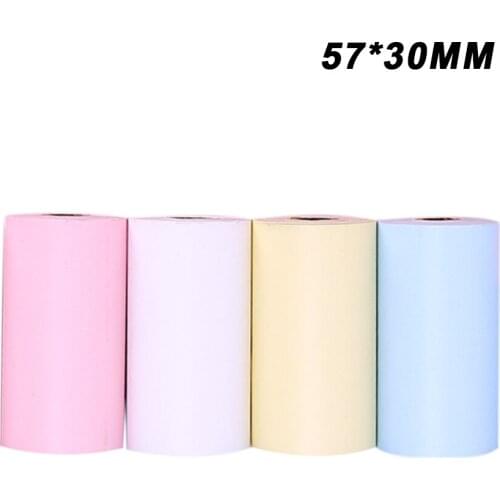 Hot Printable 57*30mm Sticker Paper Roll Self-Adhesive Thermal Paper for PeriPage A6 Thermal Printer P1/P2 Mini Photo Printer