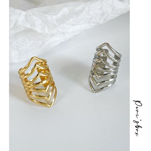 PerisBox Gold Silver Color Ear Cuffs Herringbone Clip Earrings No Piercing Fake Cartilage Ear Clip Vintage Punk Women Jewelry