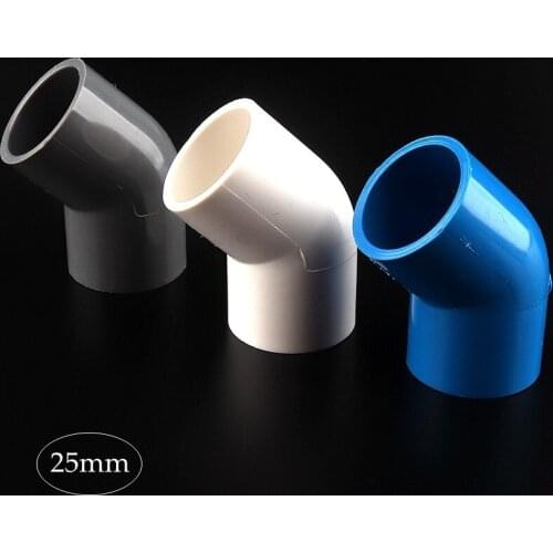25mm PVC Pipe Equal Elbow Connector Garden Irrigation Fish Tank 45 Degree Elbow Joint Pipework Adapter Aquarium Accessories