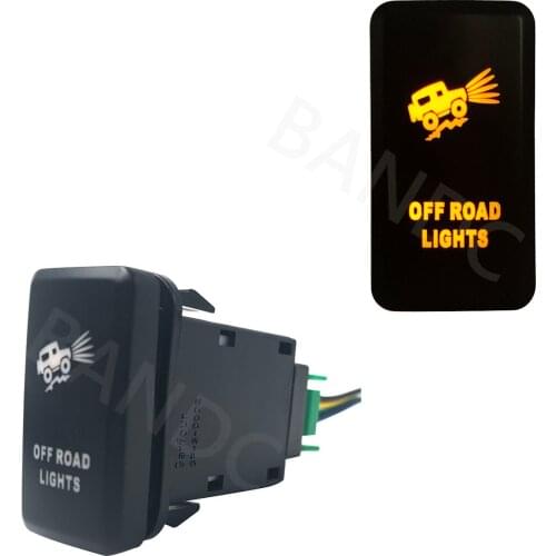 Orange Led Lamp,OFF-ROAD LIGHTS Push Switch for Toyota Prado FJ Cruiser Hilux, Toyota Car Accessory, 3Amp 12V,+ Jumper Wires