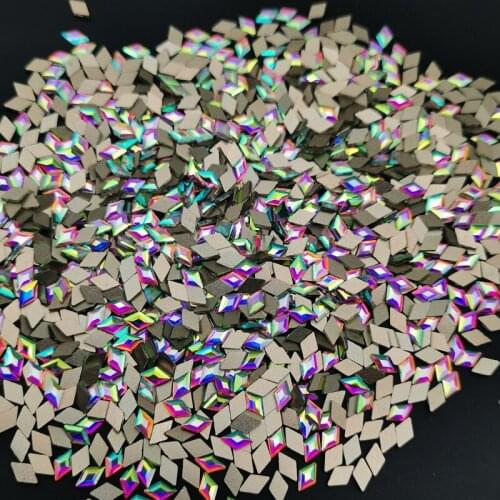 High Quality 50pcs/bag Nail Art Rhinestones Flat Crystal AB Shaped Glass Stones For 3D Nails Decoration Design