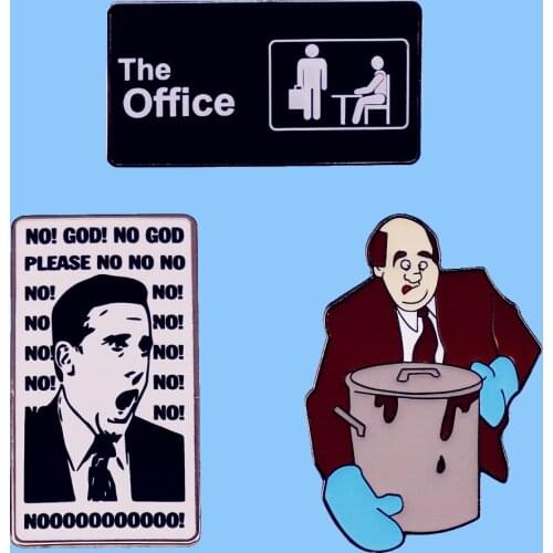 Cartoon The Office Tv Show Funny Enamel Brooch Pin Backpack Hat Bag Lapel Pins Badges Fashion Jewelry Accessories