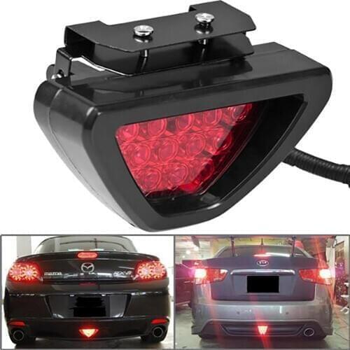 F1 Style DRL Red 12 LED Rear Tail Stop Fog Triangular Brake Light Stop Safety Lamp Car Motor Free Ship LED Rear Tail Ligth