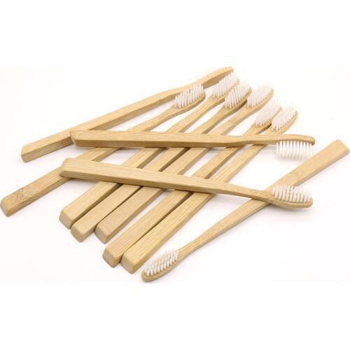 DR.PERFECT 50 PCS/lot Square Style Bamboo Toothbrush Wholesale Eco friendly Wooden Bamboo Toothbrush Oral Care Soft Bristle