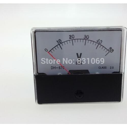 1PCS DH670 DC 0-50V 50V Analog Volt Voltage Voltmeter Panel Meter Brand New