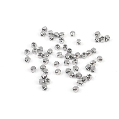 100Pcs/Lot 2mm Stainless Steel Hypoallergenic Charms Beads For Jewelry Making Supplies Diy Faceted Square Spacer Loose Beads