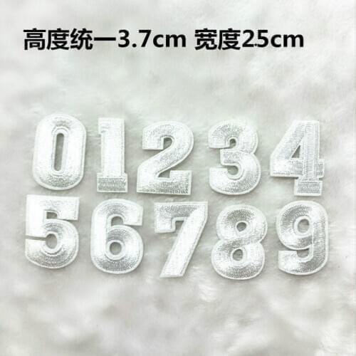 100pcs/lot Small Embroidery Patches Clothing Jersey Sports Numbers White DIY Accessories Stickers Iron on Biker Heat Transfer