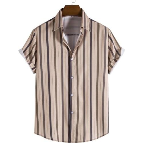 2021 verão camisa de manga curta masculina casual listrado manga curta tamanho europeu eua tamanho XS-XL