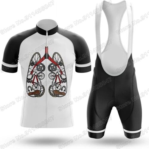 2021 Bicycle Lung Mens Cycling Jersey Set Summer Clothing Road Bike Shirts Suit Bicycle Bib Shorts MTB Wear Maillot Ropa