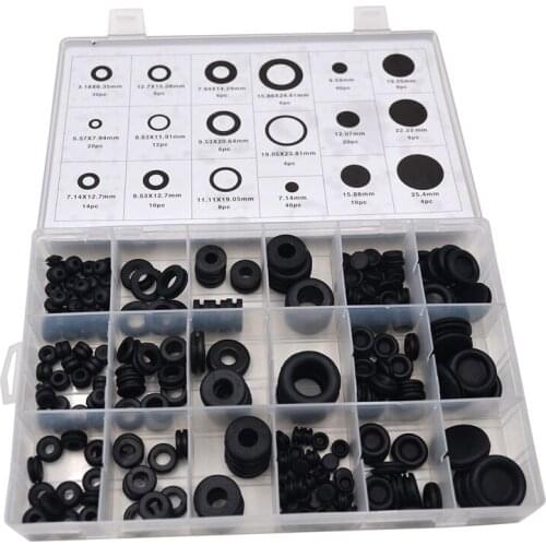 250Pcs Rubber Grommet Firewall Hole Plug Set Electrical Wire Gasket Assortment