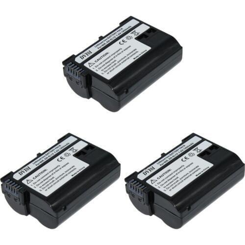 3Pcs EN-EL15 EN EL15 ENEL15 Camera Battery for Nikon D7000 V1 D600 D600E D800 D800E D7100 D610 D810 D810A D750 D7200 MH-25