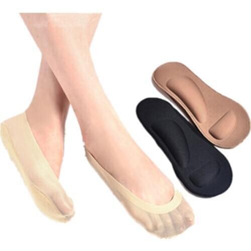 3d Silk Socks Three-dimensional Shallow Mouth Nothing Trace Invisible Socks Massage Sponge Bottom Socks Silica Gel Non-slip