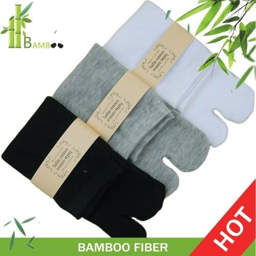 65% Bamboo Fiber 25% Cotton Japanese Style Tabi Socks Women And Men Separate Kimono Flip Flop Two Fingers Crew Sock White 5 Pack