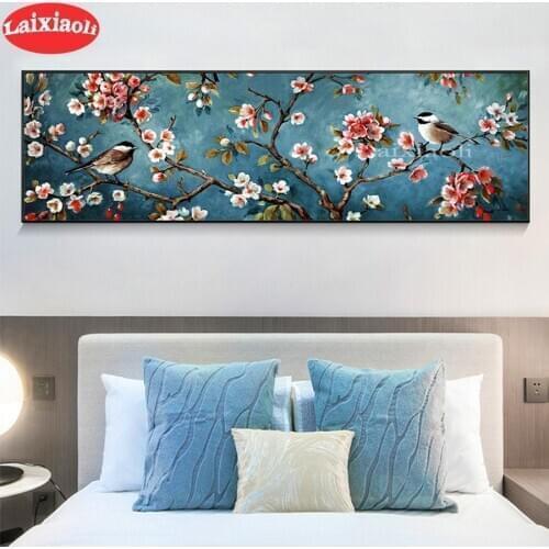 Large Full square Round Drill Diamond Painting Spring Branch Bird Cross Stitch 5D Diamond Painting flower Landscape Cross Stitch