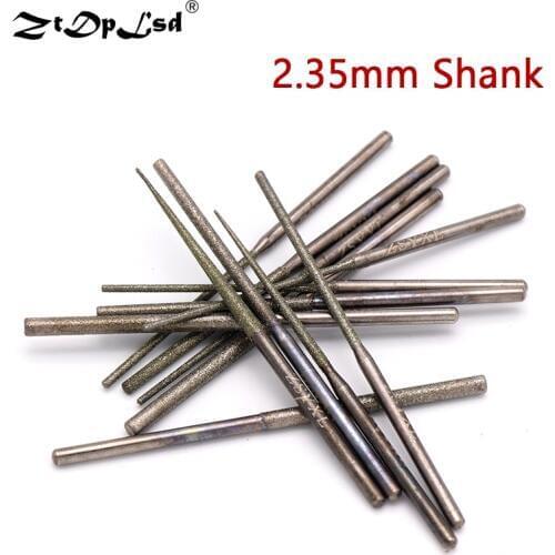 1PCS 2.35MM Shank Diamond Grinding Burr Needle Point Engraving Carving Polishing Glass Jade Stone Drill Bit Rotary Tool