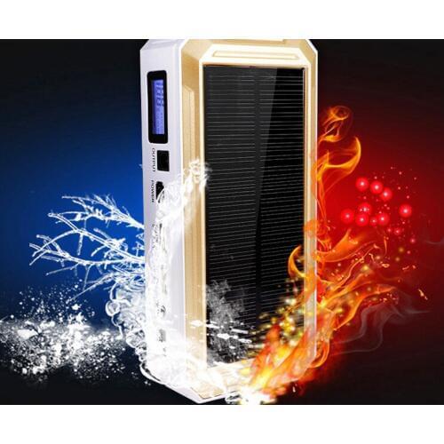 2.1A Dual USB 18000mAh Car Jump Starter 750A Emergency Car Battery Charger Solar Power bank Work 12V Power Bank for Laptop