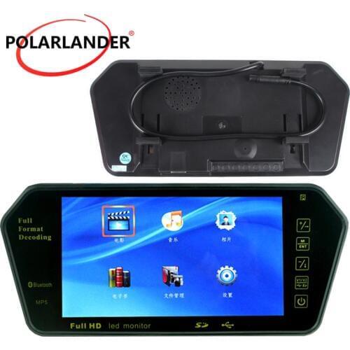 Full HD 7" Car TFT LCD Monitor Rear View Mirror with Built-in Bluetooth Mp5 FM Photo Display USB Support SD/USB FM Radio