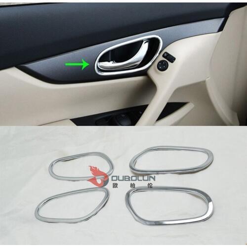 Car Accessories Interior Decoration ABS Inner Side Door Handle Frame Cover Trim For Nissan X-Trail 2014 Car-styling