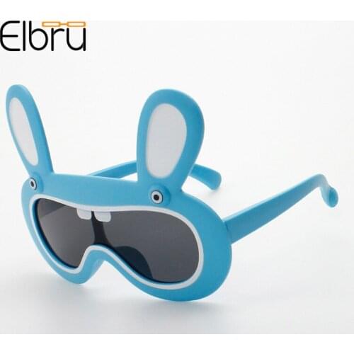 Elbru Baby Fashion Sunglasses Children Cute Cartoon Rabbit Sunshades Kids Colorful Eyewear Boys Girls UV-protection Sun Glasses