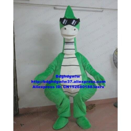 Green Iguanodon Brontosaurus Rapator Dino Dinosaur Mascot Costume Cartoon Character Fossick For Clients Cartoon Figure zx678