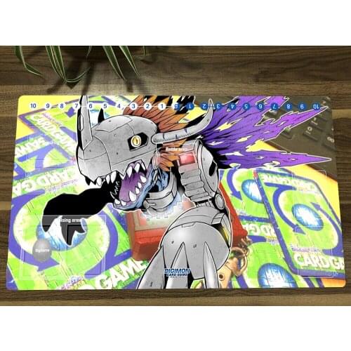 Anime Digimon Duel Playmat Metalgreymon DTCG CCG Mat Trading Card Game Mat Anti-Slip Desk Mouse Pad With Card Zones Free Bag