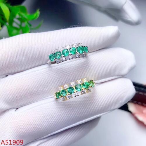 KJJEAXCMY boutique jewelry 925 sterling silver inlaid natural emerald female ring support detection new Hao