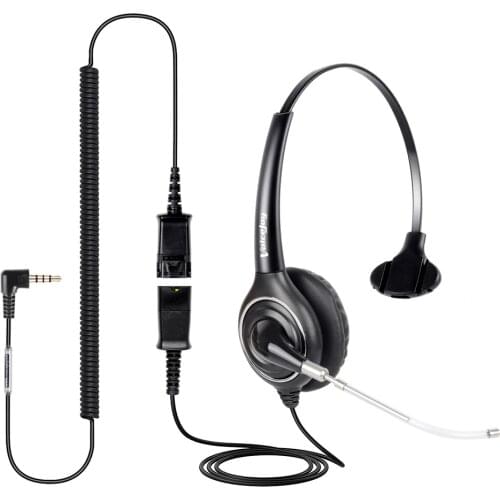 Call center Voice Tube headset with mic QD (Quick Disconnect) headset single 3.5mm plug for laptop,Smartphone,mobile phone,PC
