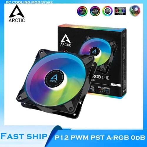 ARCTIC P12 PWM PST A-RGB 0dB Fan,Semi-Passive A-RGB 120mm CPU Cooler Cooling PWN Fan With Digital,12cm RGB 5V 3PIN For PC Case