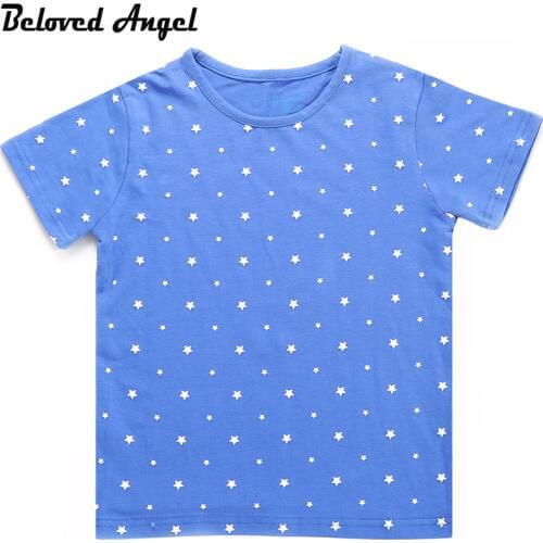 Beloved Angel 2018 Summer Boys Girls Boys Short Sleeve T Shirts Cartoon Print Cotton