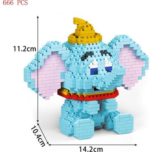 Hot classic cartoon Disneyland animal model bricks figures Dumbo elephant mini micro diamond building blocks toys for child gift