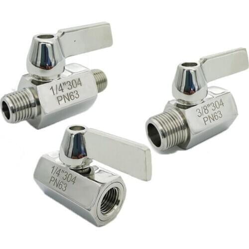 1/8" 1/4" 3/8" 1/2" 3/4" 1" BSP NPT Female Male Thread Mini Ball Valve SUS 304 316L Stainless Steel with Handle