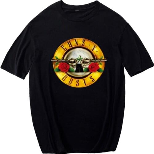 GUNS and Roses rock band men t shirt summer vintage tops tee casual t-shirt hip hop hipster loose streetwear cotton men clothes